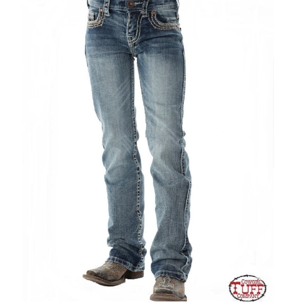 Cowgirl Tuff Denim Jeans Timeless Cowboy Western Rugged Rodeo Distressed Y2K